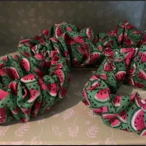 *HOMEMADE* Watermelon Scrunchies